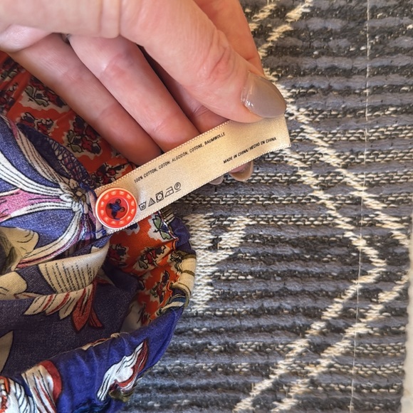 Anthropologie By Eloise Printed Cropped Floral Print Cotton PajamaBottoms Pants - Picture 5 of 6